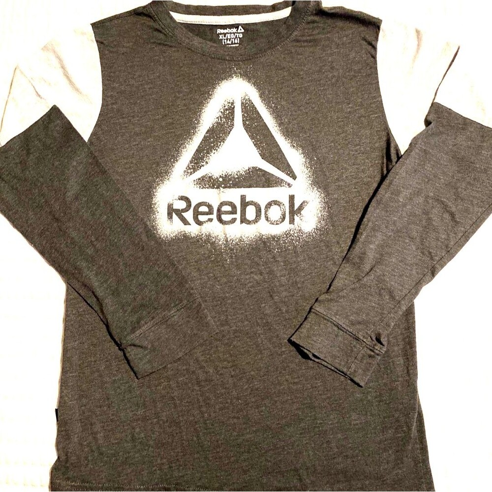 Reebok Gray Logo Long Sleeve Shirt Youth 14-16